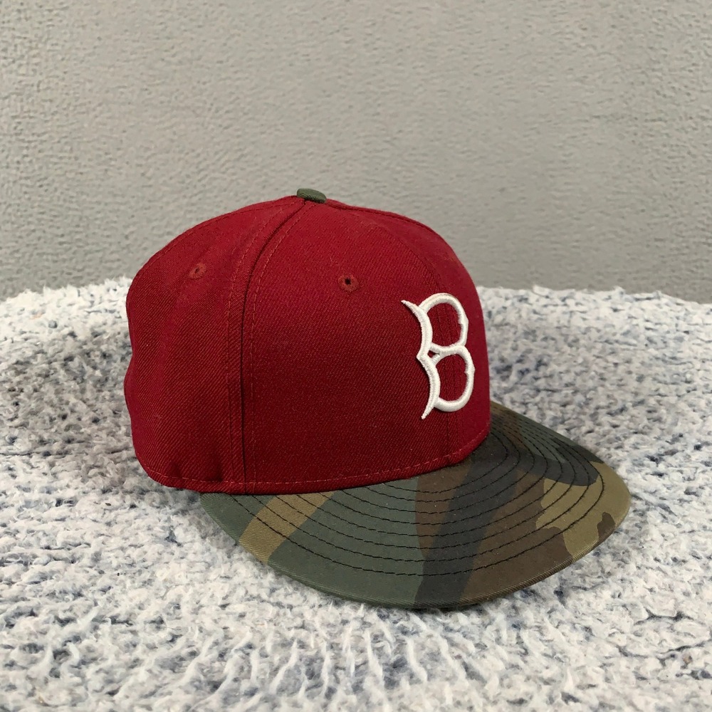 New Era Brooklyn Dodgers 59FIFTY Hat Mens 7 Burgundy Camo Cooperstown Fitted Cap